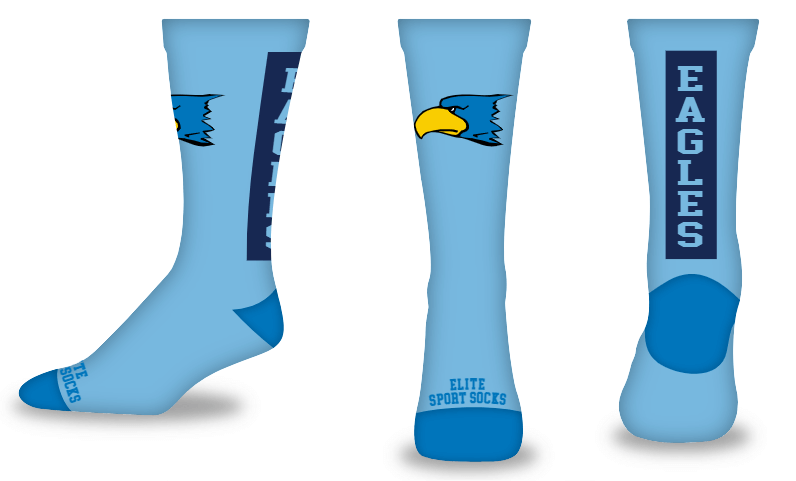 Custom Logo & Text - Crew - Wide Stripe Style Socks