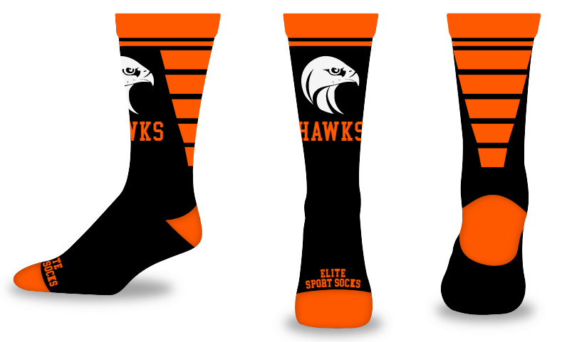 Custom Logo & Text - Crew - V-Cut Style Socks