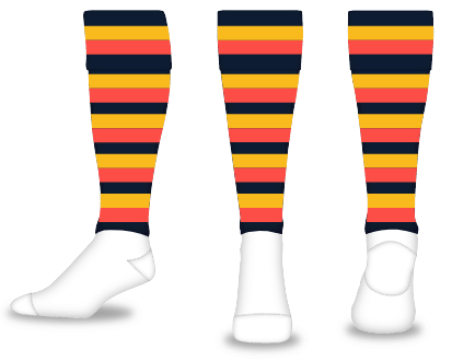 Euro Fold-Over Striped - Calf-sleeve - Pattern #6 Style Socks